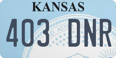 KS license plate 403DNR
