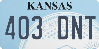 KS license plate 403DNT