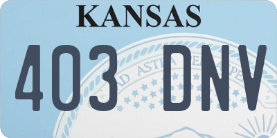 KS license plate 403DNV