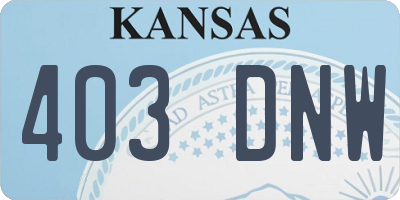 KS license plate 403DNW