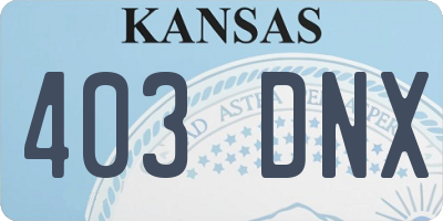 KS license plate 403DNX