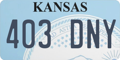 KS license plate 403DNY