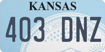 KS license plate 403DNZ