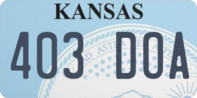 KS license plate 403DOA