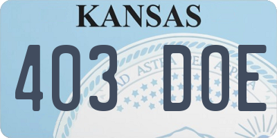 KS license plate 403DOE
