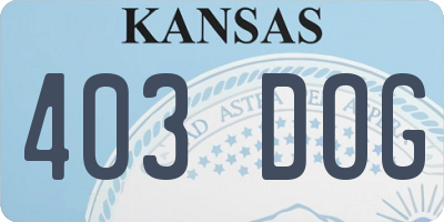 KS license plate 403DOG