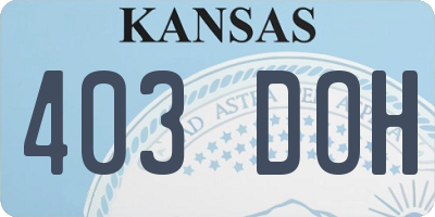 KS license plate 403DOH