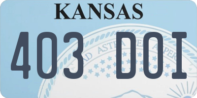 KS license plate 403DOI