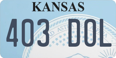 KS license plate 403DOL