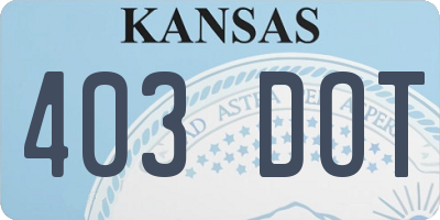 KS license plate 403DOT