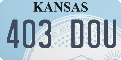 KS license plate 403DOU