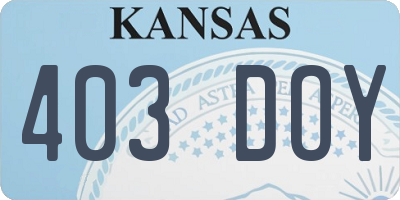 KS license plate 403DOY