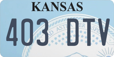 KS license plate 403DTV