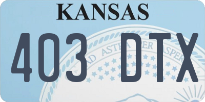 KS license plate 403DTX