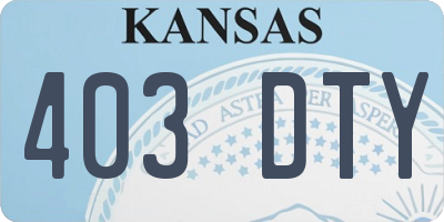 KS license plate 403DTY