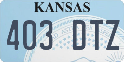 KS license plate 403DTZ
