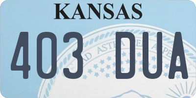 KS license plate 403DUA