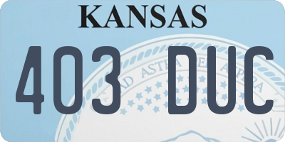 KS license plate 403DUC