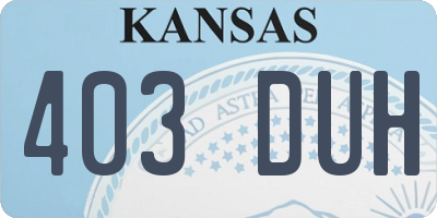KS license plate 403DUH