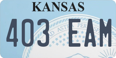 KS license plate 403EAM