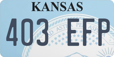 KS license plate 403EFP