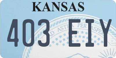 KS license plate 403EIY
