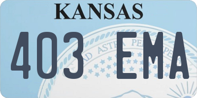 KS license plate 403EMA