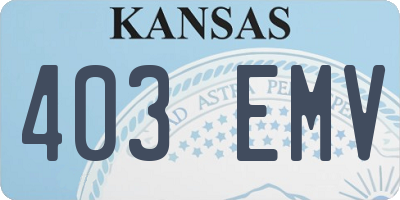 KS license plate 403EMV