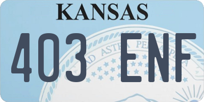 KS license plate 403ENF