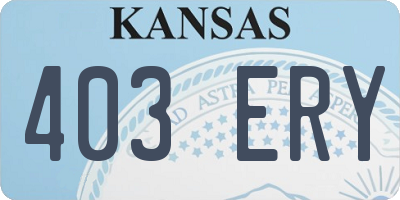 KS license plate 403ERY