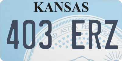 KS license plate 403ERZ