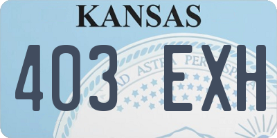 KS license plate 403EXH
