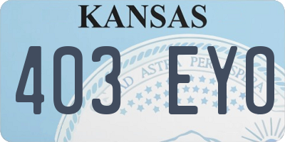 KS license plate 403EYO