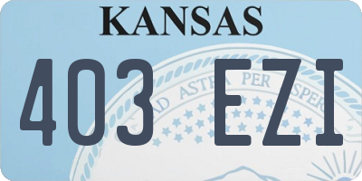 KS license plate 403EZI