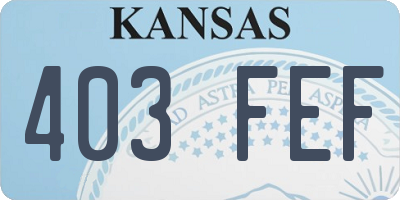 KS license plate 403FEF