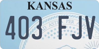 KS license plate 403FJV