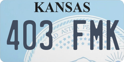 KS license plate 403FMK