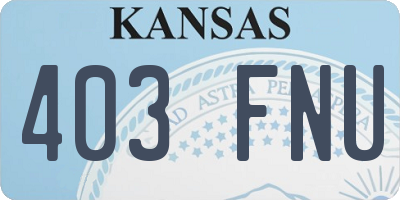 KS license plate 403FNU