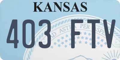 KS license plate 403FTV