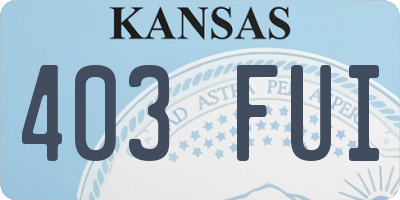 KS license plate 403FUI