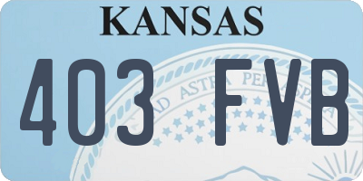 KS license plate 403FVB