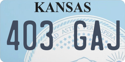 KS license plate 403GAJ