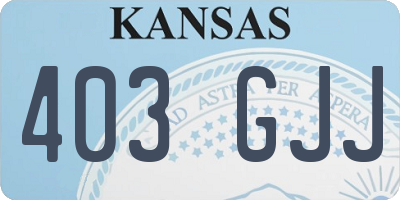 KS license plate 403GJJ