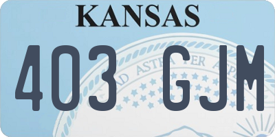 KS license plate 403GJM