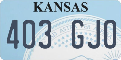 KS license plate 403GJO