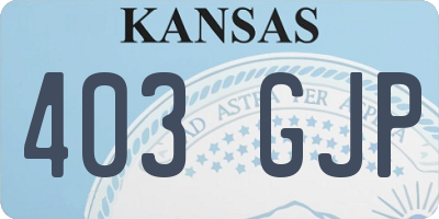 KS license plate 403GJP