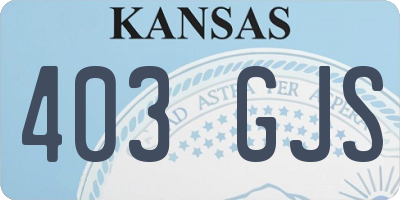 KS license plate 403GJS
