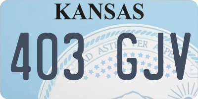 KS license plate 403GJV
