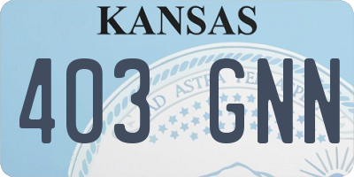 KS license plate 403GNN
