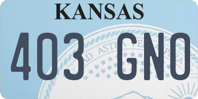 KS license plate 403GNO